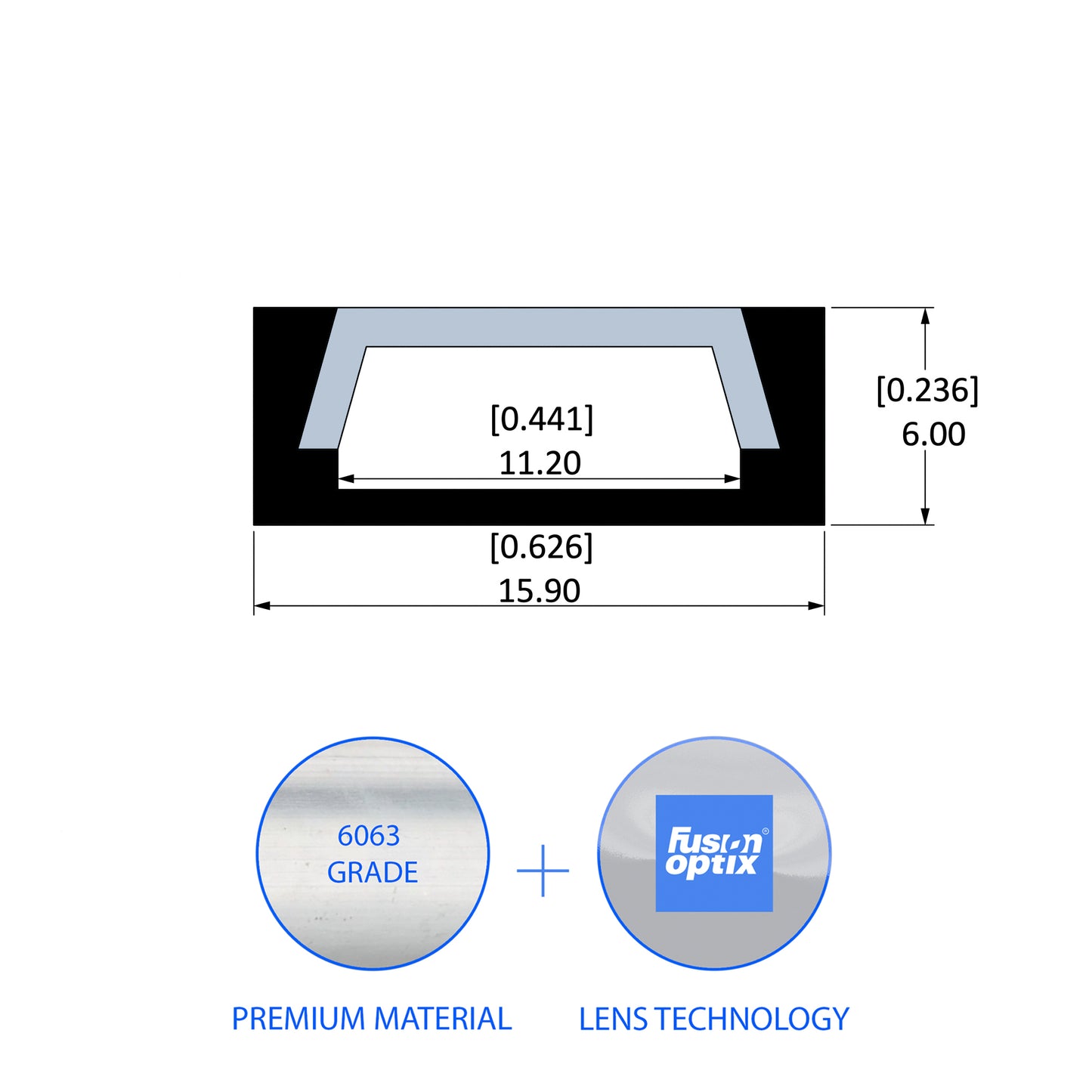 C1007 Surface Mount Channel 15.9mm x 6mm - LED Channels & Profiles - LEDmate