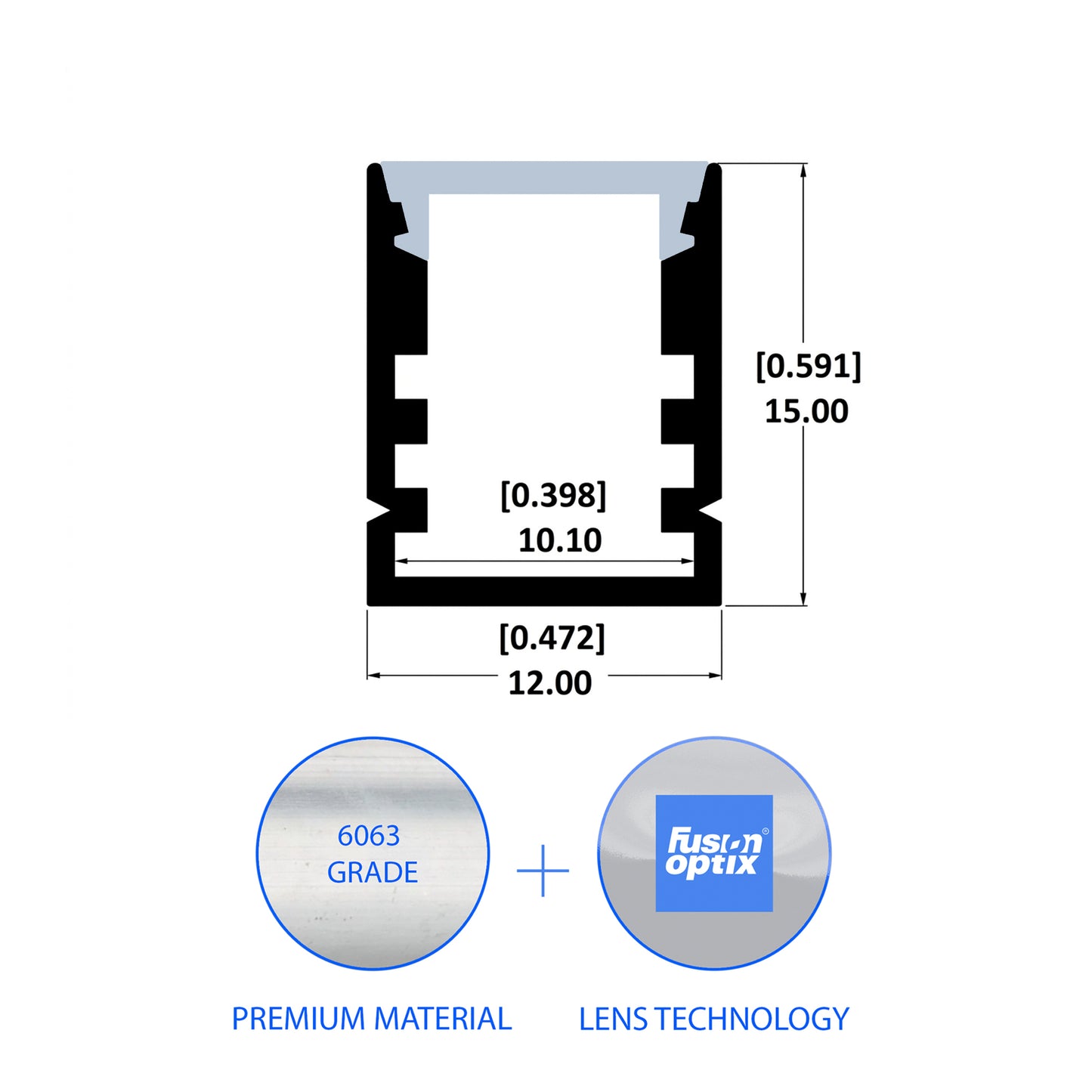 C1021 Millwork Channel 12mm x 15mm - LED Channels & Profiles - LEDmate