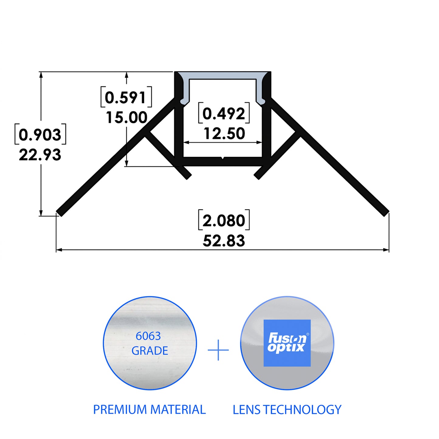 C1157 Trimless Mud - in Channel 12.5mm x 15mm - LED Channels & Profiles - LEDmate
