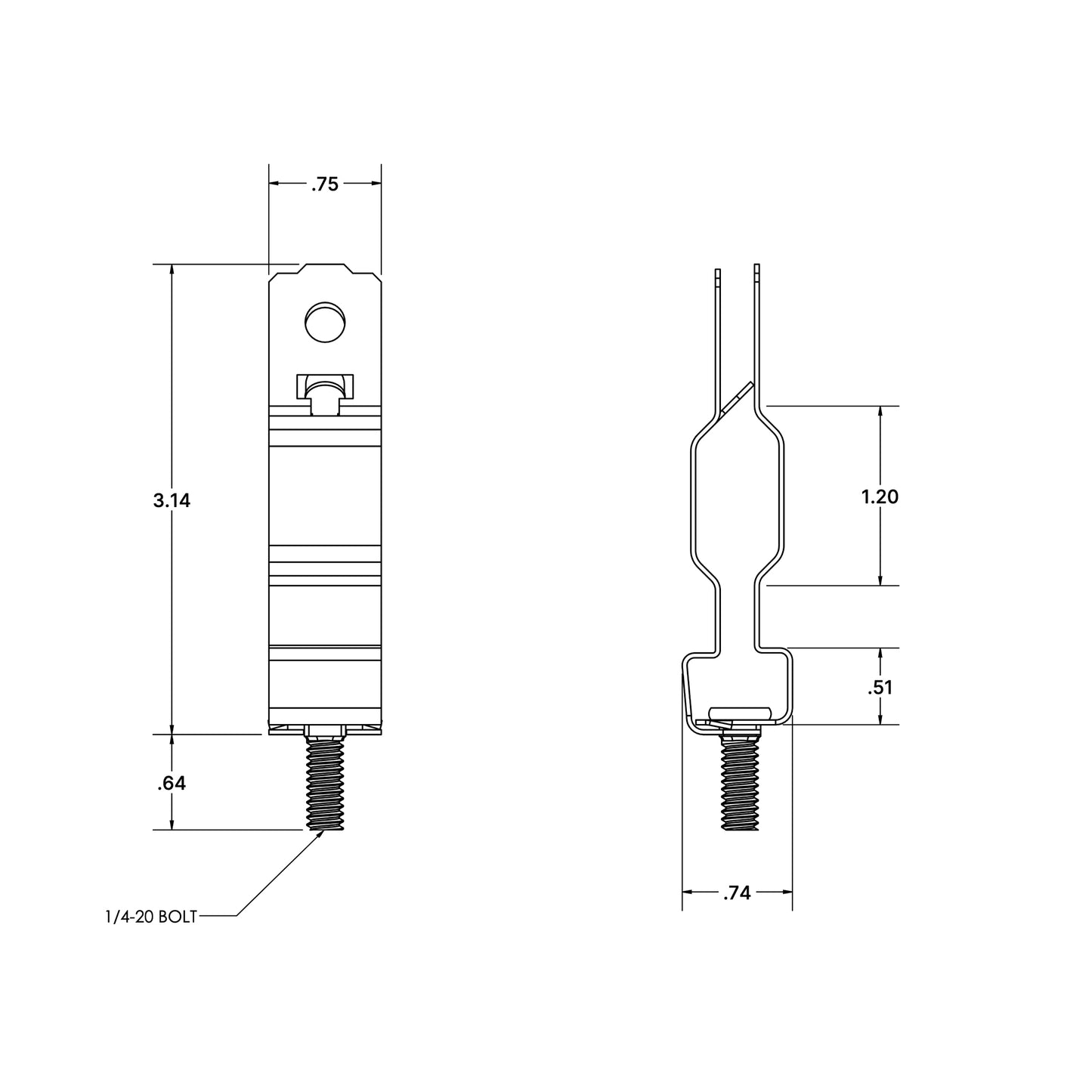 9/16 T-Bar Clip (Bolt Slot)