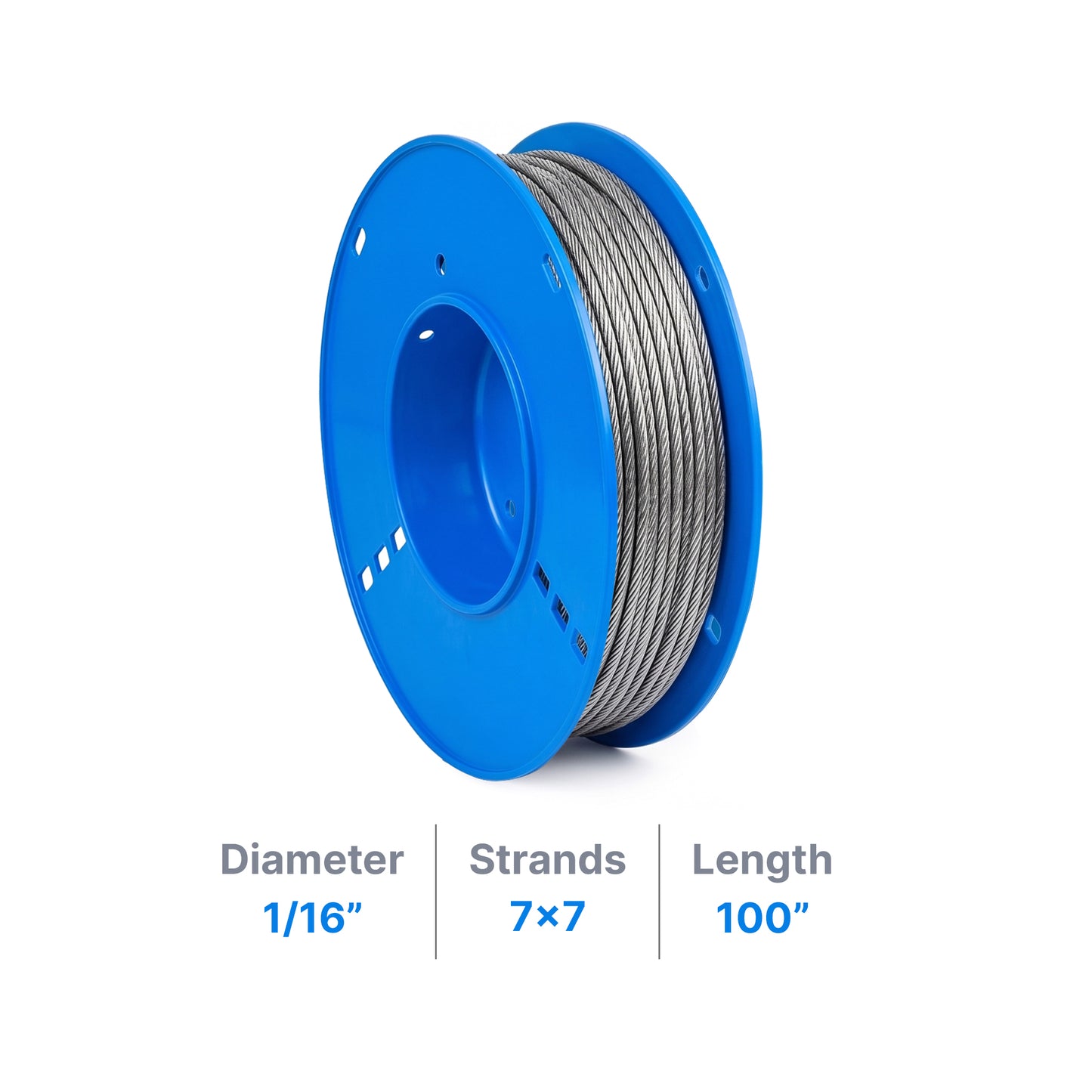 1/16" Galvanized Steel Aircraft Cable - Cable & Cords - LEDmate - 100" - None - FO - 36312 - 100