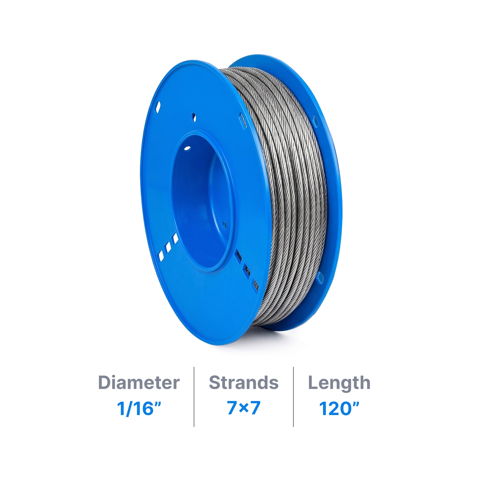 1/16" Galvanized Steel Aircraft Cable - Cable & Cords - LEDmate - 120" - None - FO - 36312 - 120