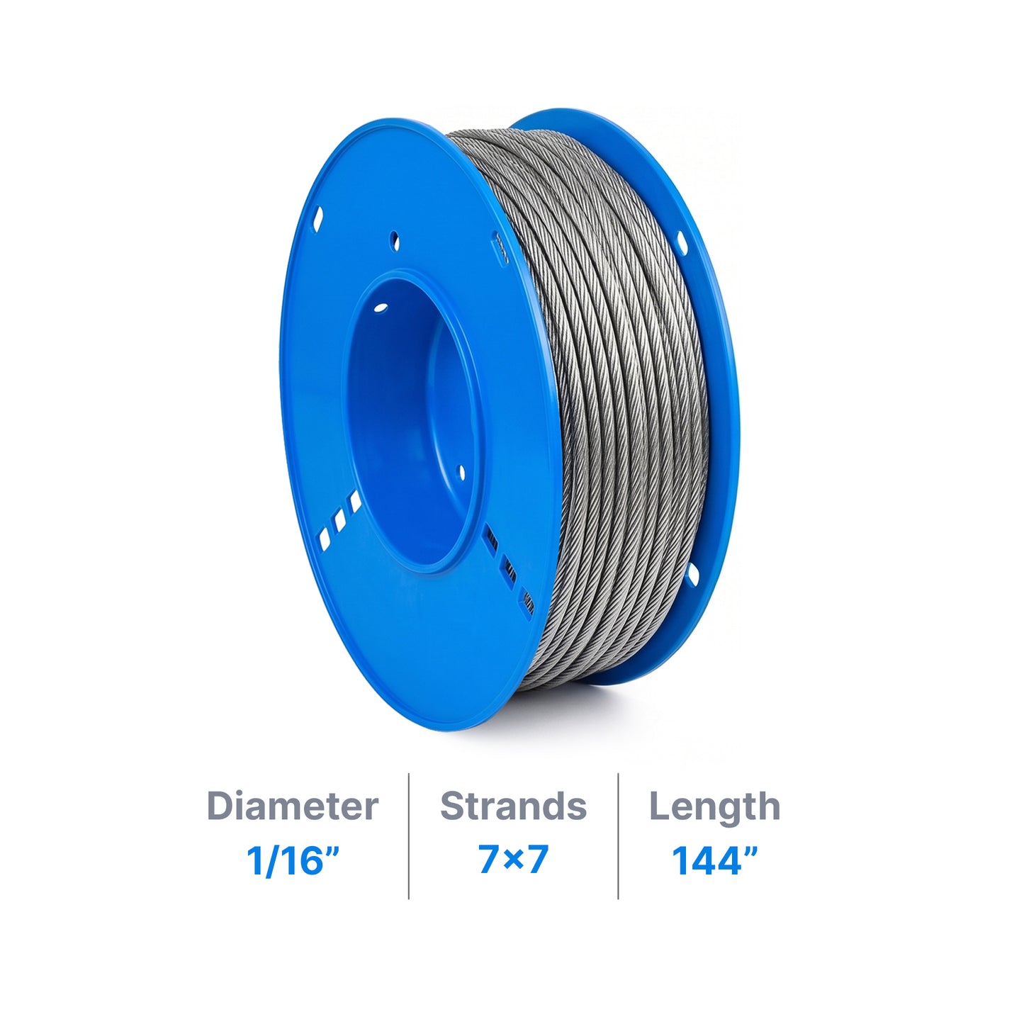 1/16" Galvanized Steel Aircraft Cable - Cable & Cords - LEDmate - 144" - None - FO - 36312 - 144