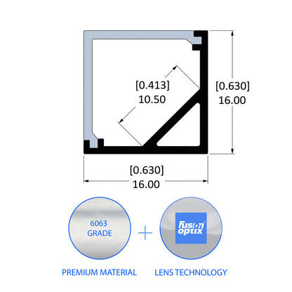 C1001 Corner Channel 16mm - LED Channels - LEDmate