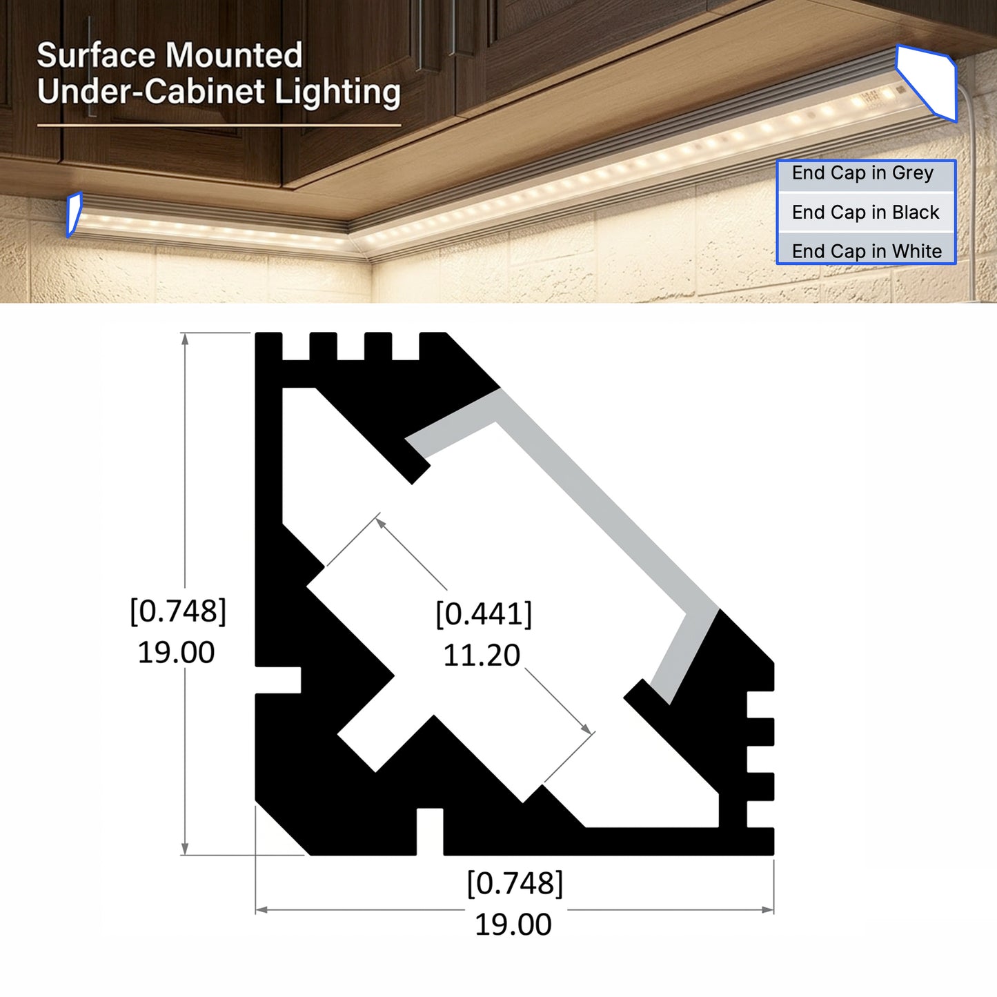 C1006 Corner Channel 19mm 19mm - LED Channels & Profiles - LEDmate
