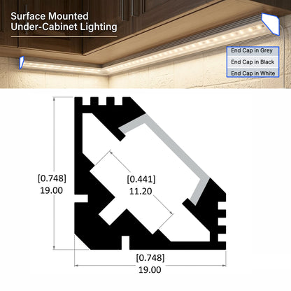 C1006 Corner Channel 19mm 19mm - LED Channels & Profiles - LEDmate