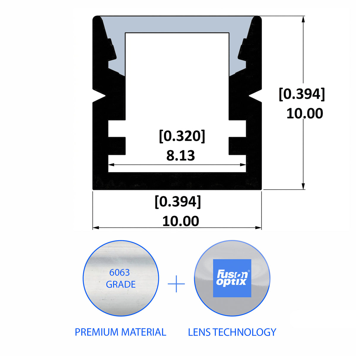 C1004 Millwork Channel 10mm x 10mm - LED Channels & Profiles - LEDmate