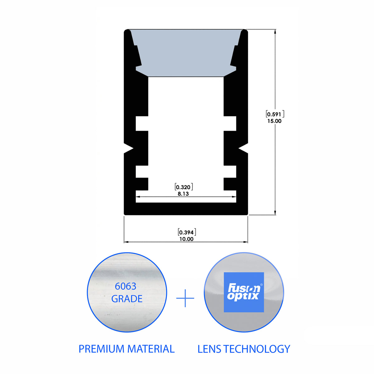C1005 Millwork Channel 10mm x 15mm - LED Channels & Profiles - LEDmate