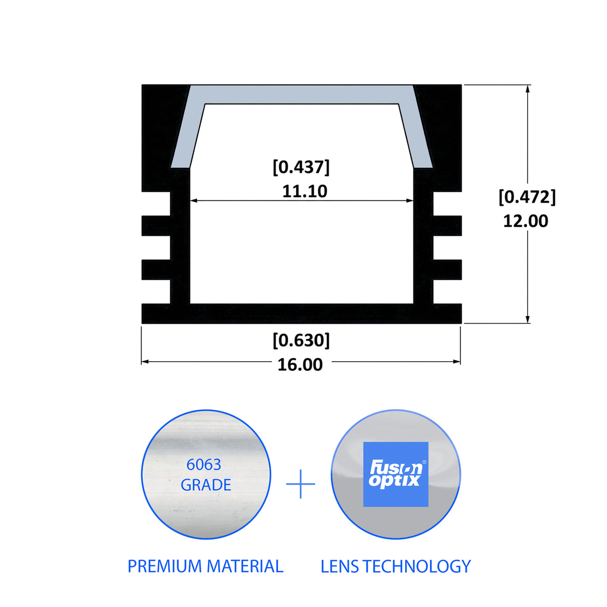 C1008 Millwork Channel 16mm x 12mm - LED Channels & Profiles - LEDmate