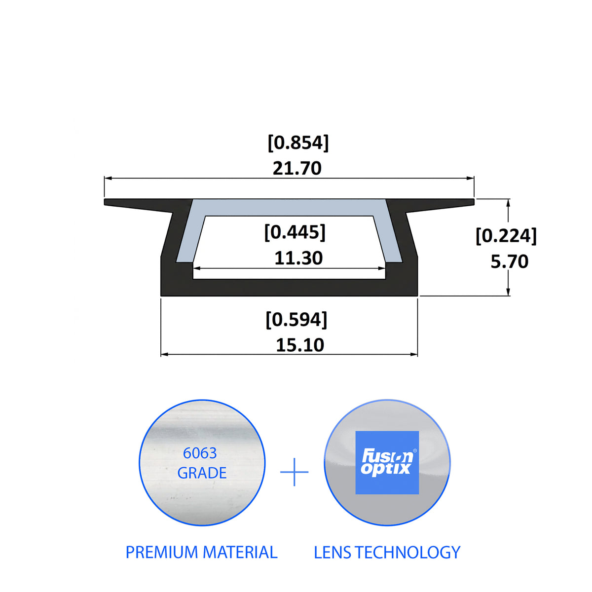 C1009 Recessed Channel 21.7mm x 5.7mm - LED Channels & Profiles - LEDmate