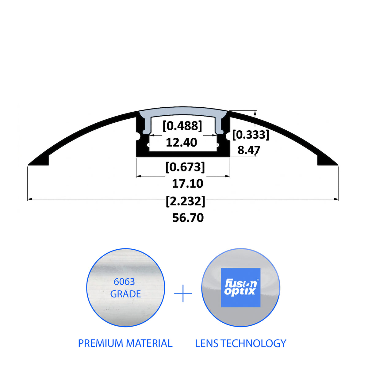 C1017 Surface Mount Channel 15.9mm x 6mm - LED Channels & Profiles - LEDmate