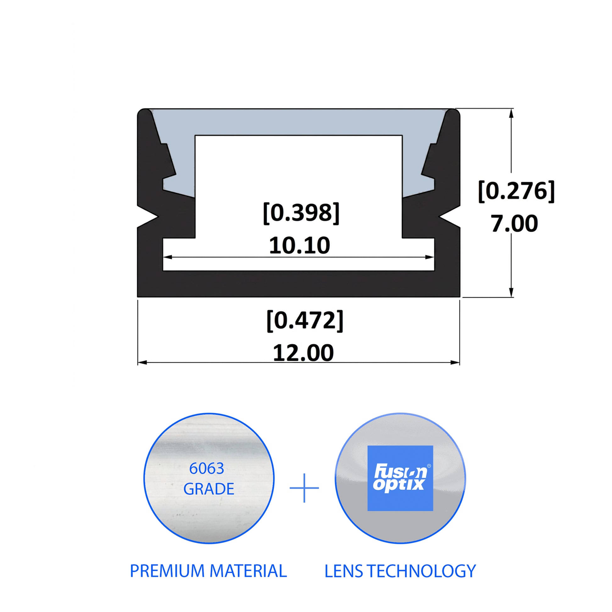 C1020 Surface Mount Channel 12mm x 7mm - LED Channels & Profiles - LEDmate