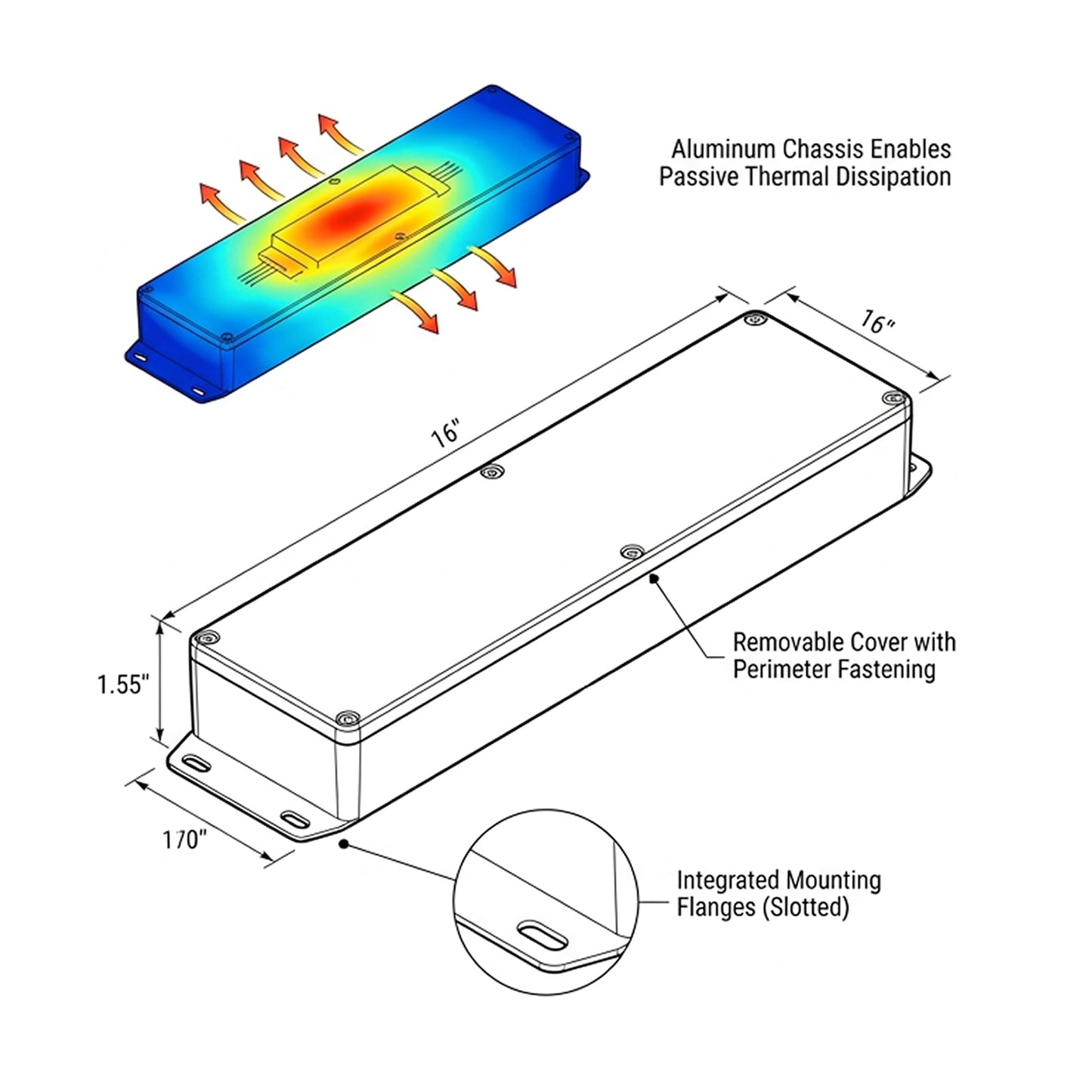 Linear LED Driver Enclosure -16"