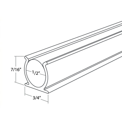 Rope Light Mounting Track - 1M Clear
