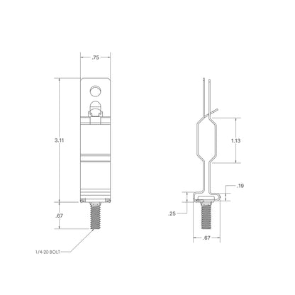 T - Bar Clip - 9/16" Ceiling Grid (2 - Piece) - T - Bar Clips - LEDmate